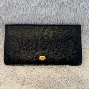 Dunhill Black Leather Bifold Slim Wallet - Unisex - Excellent Condition